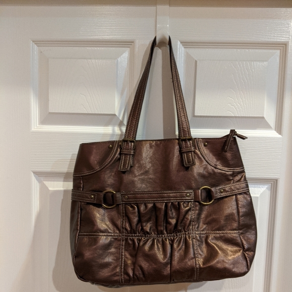 Lancome Handbags - Lancome Vinyl Shoulder Bag Copper